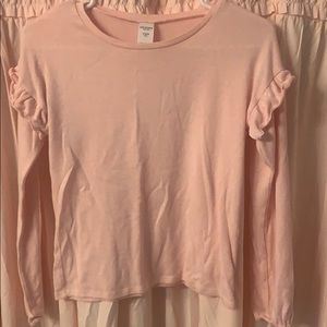 Girls Longsleeved pink blouse. Size 10/12